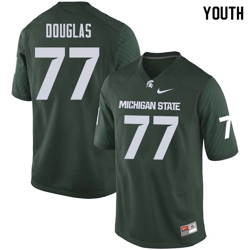 Youth #77 Dimitri Douglas Michigan State College Football Jerseys Sale-Green
